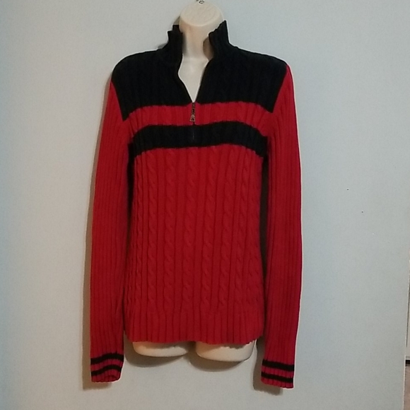 Tommy Hilfiger jeans women's red & black sweater - Picture 7 of 17